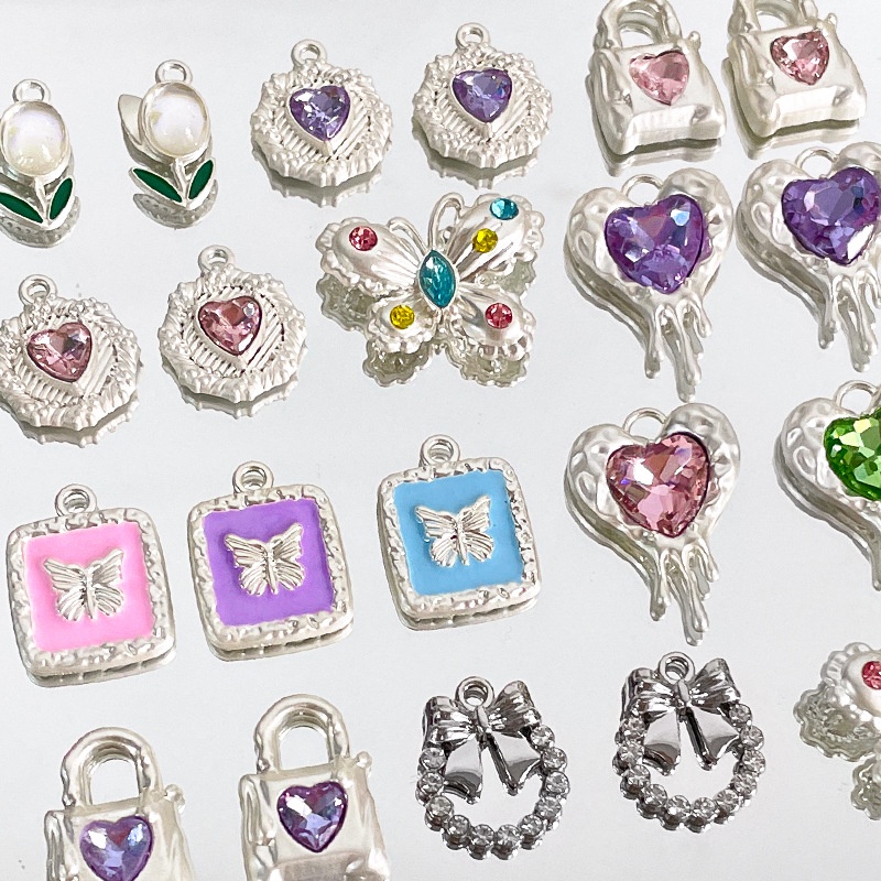 Mặt Vòng cổ Hình Hoa tulip Ngọt Ngào Bằng Hợp Kim diy