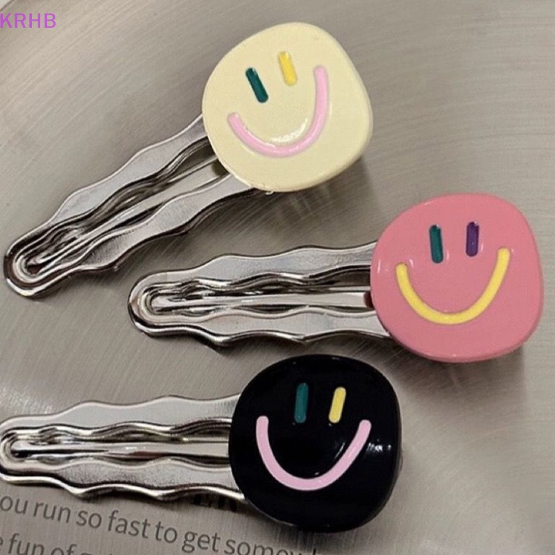 Kẹp Tóc Hình Mặt Cười Tròn Bằng Hợp Kim Dễ Thương Phong Cách Hàn Quốc Cho Nữ Mới