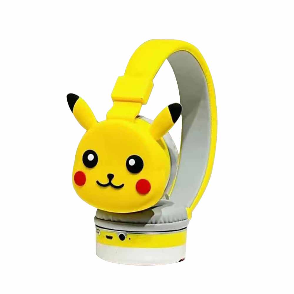 Pokemon Pikachu Bluetooth Headphone Wireless Headset Stereo Earphone Mic yellow