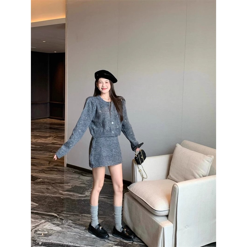 Áo sweater Dệt Kim Ngắn Tay Dài Eo Cao Thời Trang Thu Đông 2023 Mới