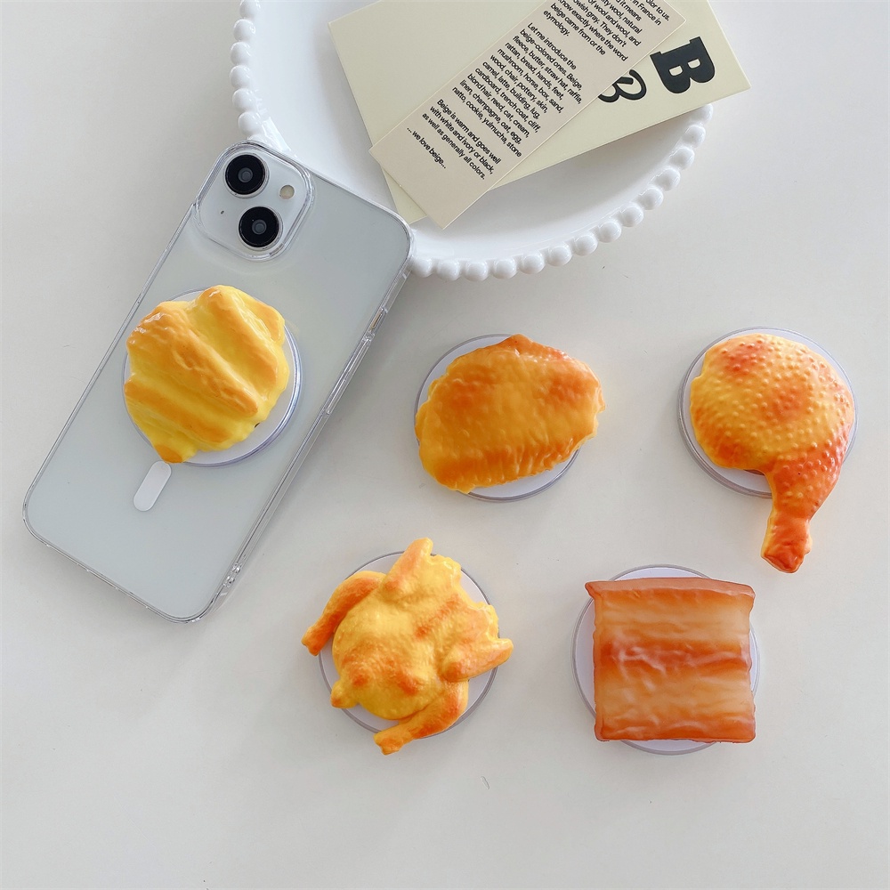 Gà nướng 3D dễ thương Hàn Quốc cho điện thoại từ tính Griptok Grip Tok Stand cho giá đỡ hộp sạc không dây