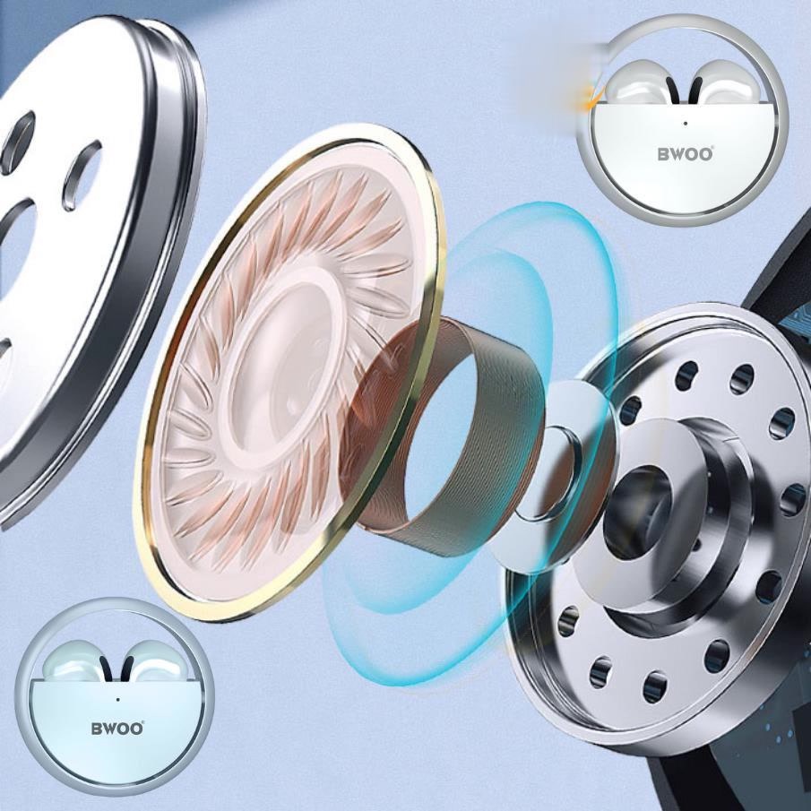 Tai nghe Bluetooth BWOO không dây Cao cấp hợp kim nhôm pin trâu Mic chống ồn JUDI