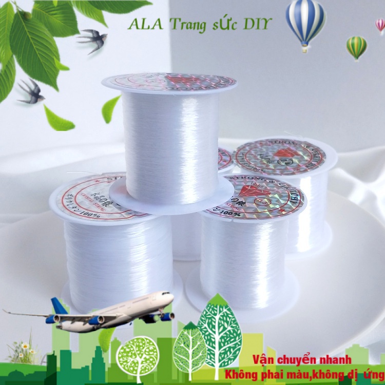 💖Trang sức DIY phụ kiện💖Cuộn Dây Xỏ Hạt Pha Lê Trong Suốt Không Co Giãn Dùng Làm Trang Sức DIY[Dụng cụ tự làm đồ trang sức]