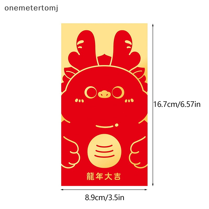 Onemetertomj Set 6 Bao Lì Xì Hình Rồng Đỏ May Mắn Cho Năm Mới 2024