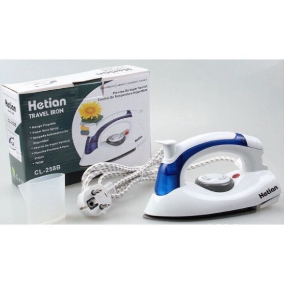Bàn Ủi Hơi Nước Hàng Chính Hãng - Bàn Là Hơi Nước Du Lịch Mini Hetian Travel Iron Gấp Gọn Có Thể Mang Đi Du Lịch KNY