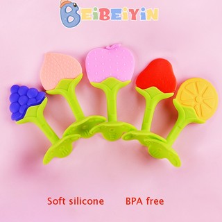 Beibeiyin Thanh Ngậm Mọc Răng Ba Chiều Bằng Silicon Hai Màu Hình Trái Cây Cho Bé Trai Và Gái Sơ Sinh Kèm Hộp 