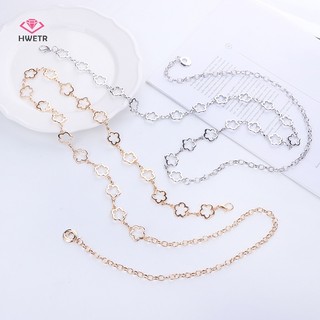 Thắt lưng dây xích bằng kim loại hình hoa rỗng cho nữ mới