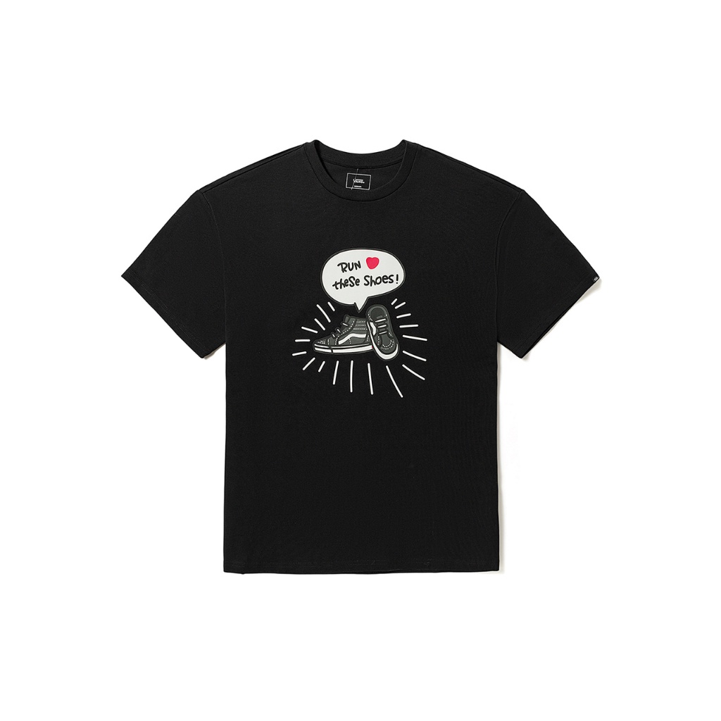 Vans Áo Thun cotton Ngắn Tay Dáng Rộng In Họa Tiết Thời Trang Cho Nam Nữ