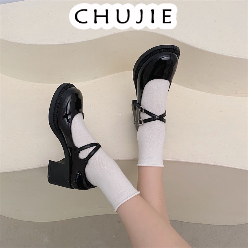 CHUJIE  giày búp bê giày cao gót quai ngang đế thoải mái thời trang tao nhã chất lượng ins Trendy fashion Stylish B25G05Q 36Z230909