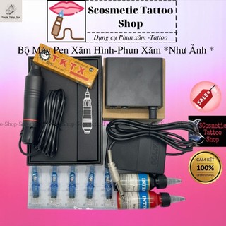 Bộ máy pen xăm hình , máy xăm phun môi mày dùng phun xăm thẩm mỹ tattoo