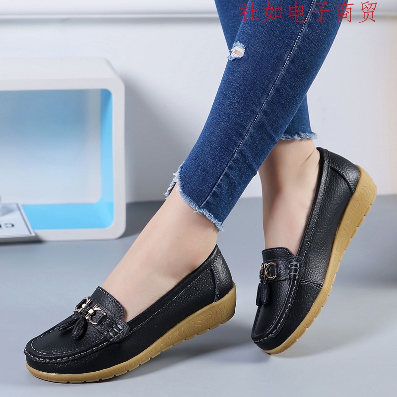 Giày Lười Da Thời Trang Cho Nữ Size 35-44