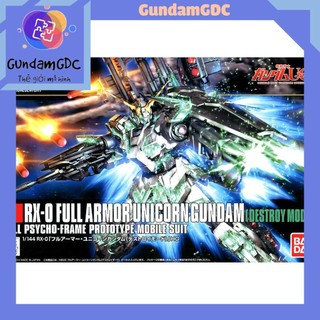  Mô hình lắp ráp HG UC Full Armor Unicorn Gundam  Destroy Mode  Bandai 4573102580054 + Decal huỳnh quang phát sáng 