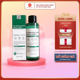 Nước hoa hồng Some By Mi AHA-BHA-PHA 30 Days Miracle Toner làm sạch da , tẩy da chết 30ml- 150ml