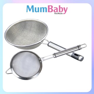 Rây lọc cháo inox siêu mịn tay cầm tròn chất liệu cao cấp ray cháo bột cho bé ăn dặm MumBaby