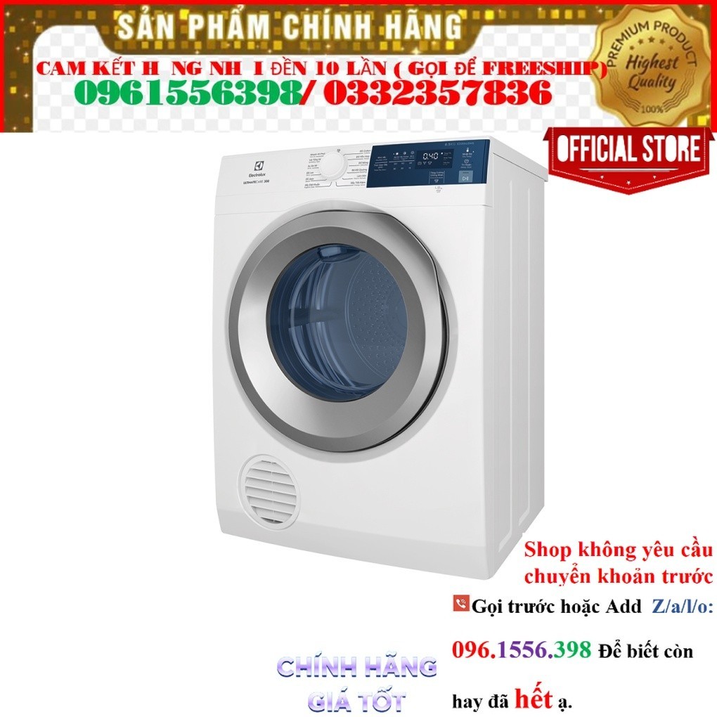 [EDS854J3WB]  Máy sấy thông hơi Electrolux 8.5 kg EDS854J3WB @Sale