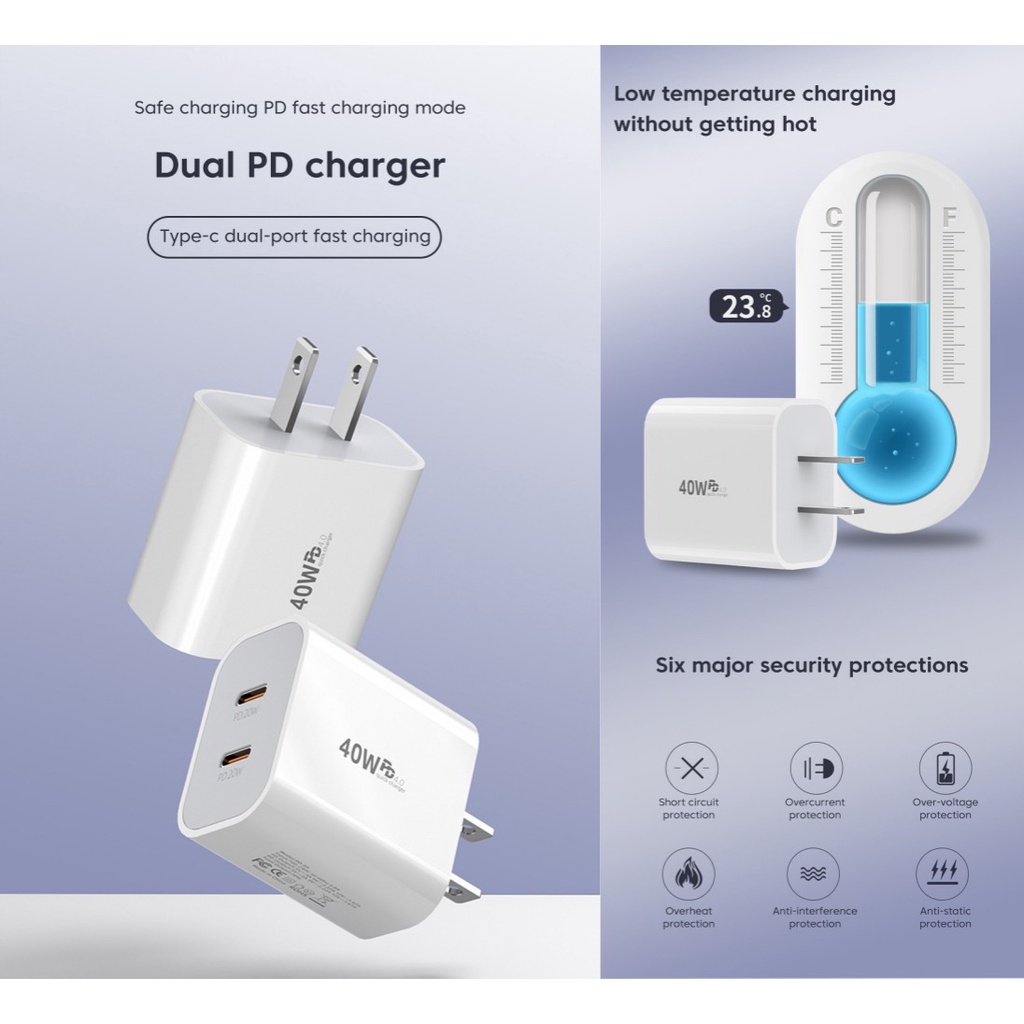 Twitch Đầu Sạc Nhanh usb c 40w Cho Điện Thoại