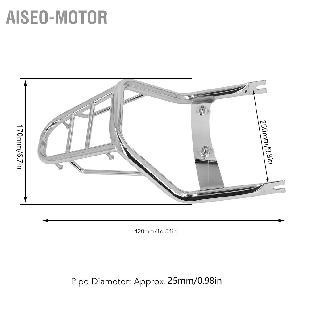 Aiseo-Motor Thay thế kệ để hành lý phía sau bằng thép carbon mạ Chrome cho MONKEY 125 2018‑2022