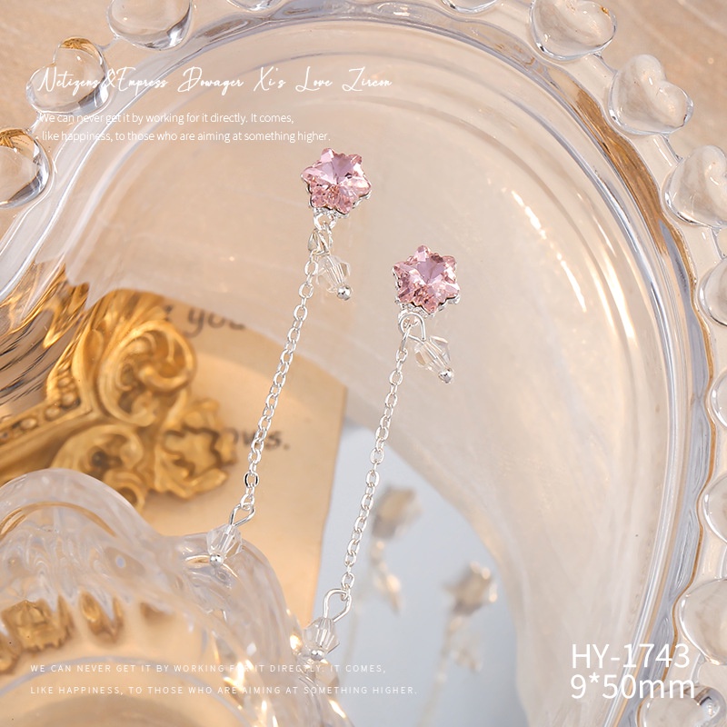 Bông Tai Xích Tua Rua Hình Bướm 3d diy Trang Trí Móng Tay