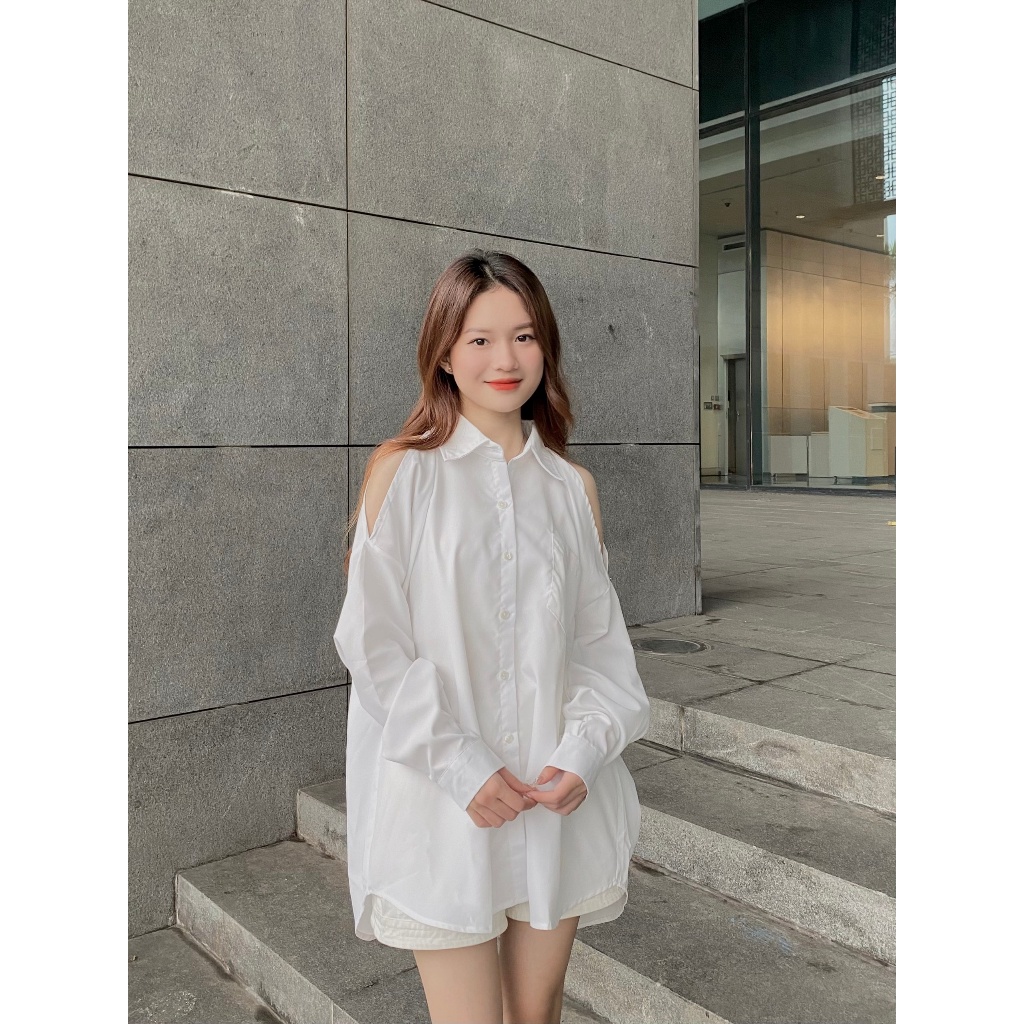 ÁO SƠ MI form rộng khoét vai - . - Aokhoetvai3469_6K3