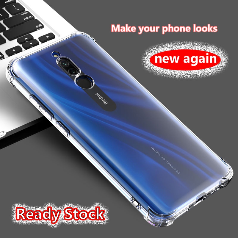 Dành Cho Xiaomi Redmi 8 M1908C3IC MZB8255IN M1908C3IG M1908C3IH Pha Lê Trong Suốt 4 Góc Chống Sốc Ca