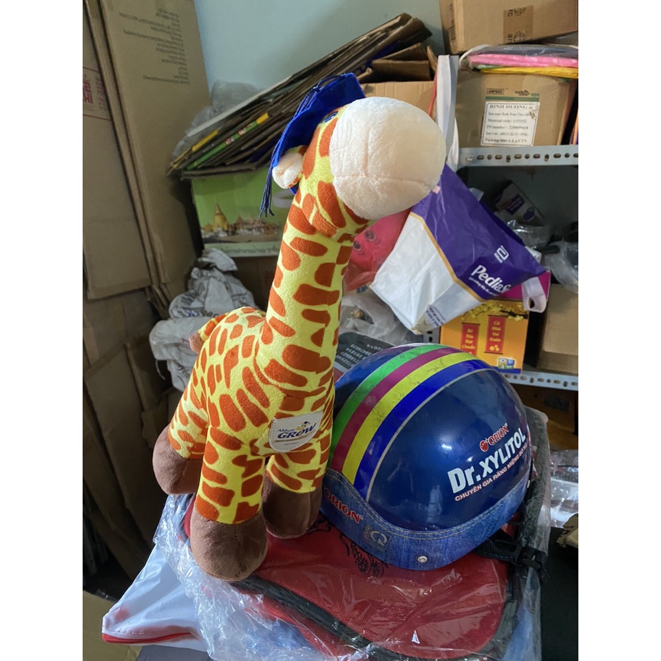 THÚ NHỒI BÔNG HƯƠU CAO CỔ QUÀ TẶNG SỮA GROW