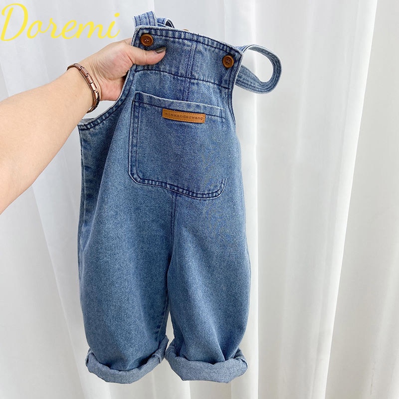 Quần Yếm Jean Dài Thiết Kế Đơn Giản Thời Trang Cho Bé Gái