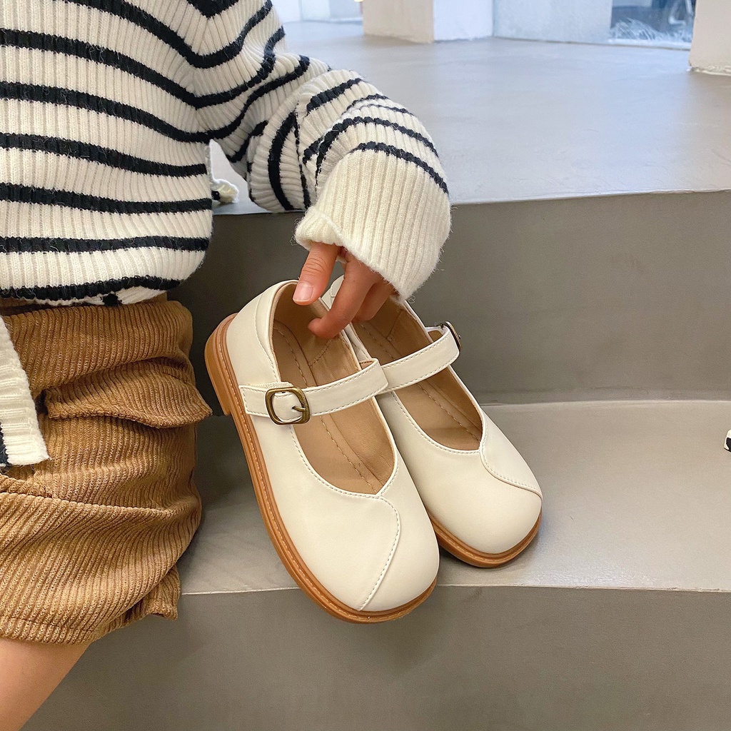 Giày Da Công Chúa Phong Cách Anh Quốc Cho Bé Gái