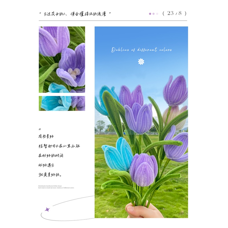 Bó Hoa Dạng Xoắn Thủ Công Phong Cách Trung Hoa Làm Quà Tặng Cho Bạn Gái / Sinh Nhật diy