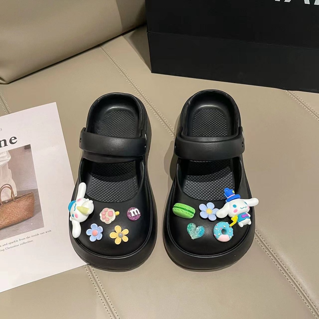 C-FOOT Dép cross cute nữ dép sục bánh mì chống trượt chống nước，Tạo hình Sanrio Cinnamoroll Dễ thương