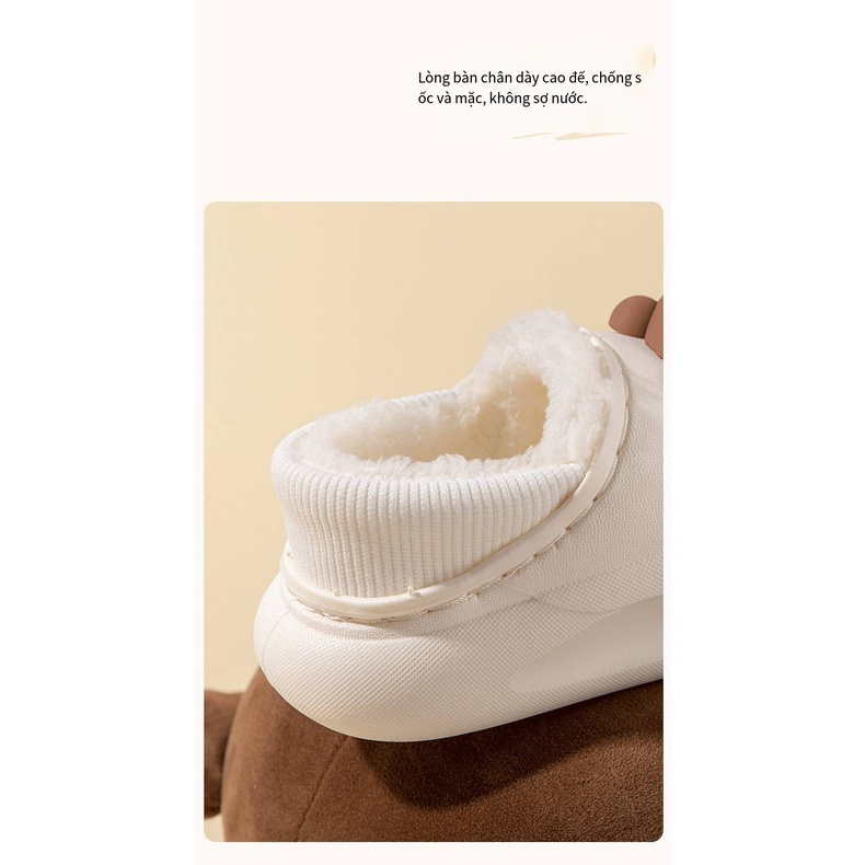 Dép bông trẻ em mùa thu và mùa đông phim hoạt hình không thấm nước nhà Dép trẻ em dễ thương đi ra ngoài túi giữ nhiệt với bạn học nam nữ