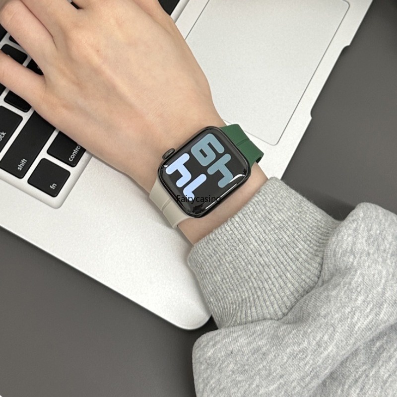 Dây Đeo Silicon Từ Tính Cho Đồng Hồ Thông Minh apple watch 44mm 45mm Ultra 2 49mm 40mm 41mm 42mm 38mm iwatch ultra series 9 7 8 se 6 5 3