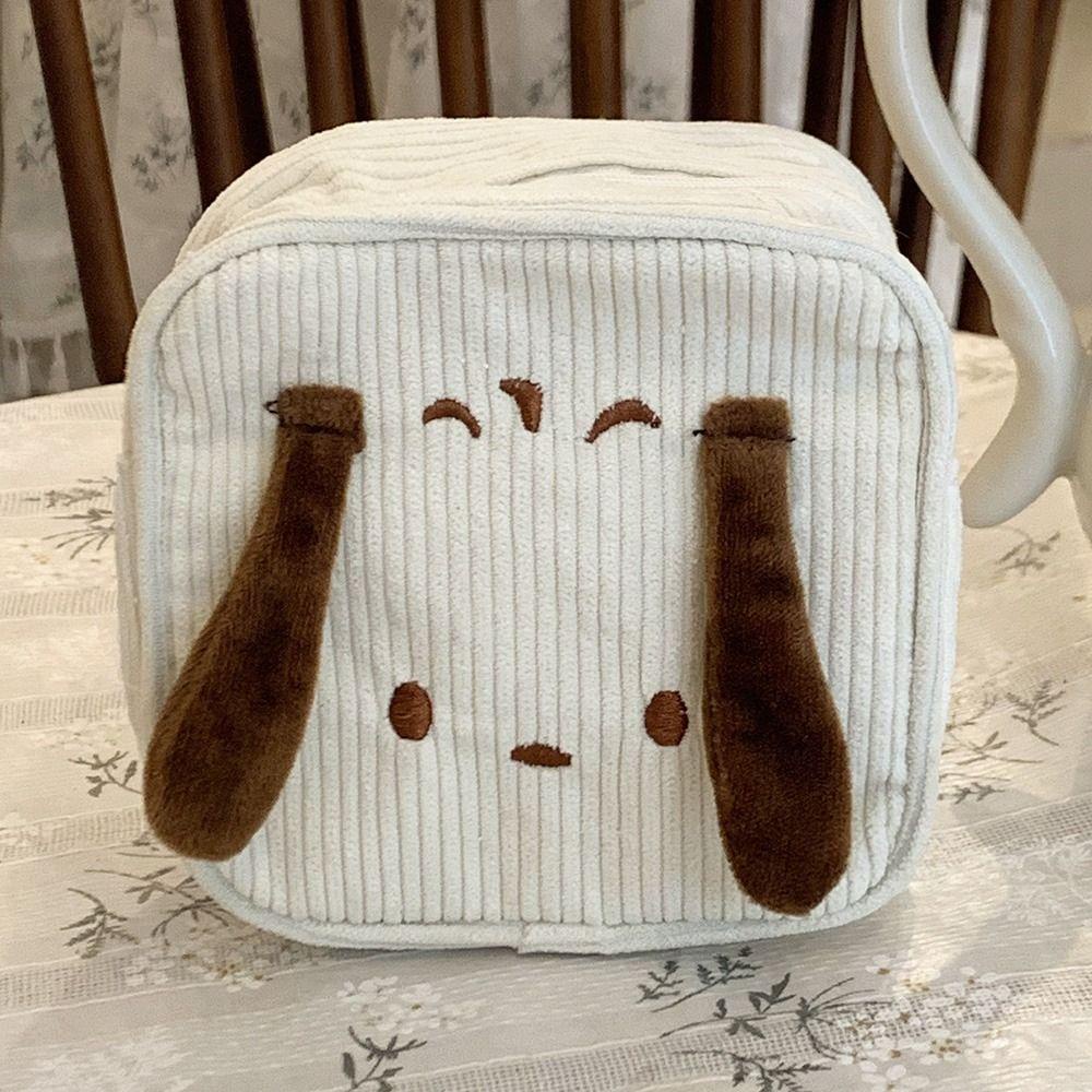 Pinou pochacco Túi Đựng Mỹ Phẩm / Tiền Xu / Bút Chì Hình Vuông Cỡ Lớn Chất Liệu Nhung Kẻ Thêu Họa Tiết Dễ Thương Cho Học Sinh