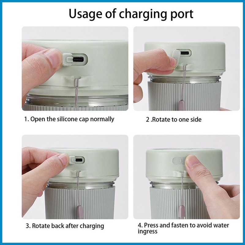 Leifsuq Bình Lắc Pha Nước Ép Trái Cây mini Nhanh Chóng 350ml Thiết Kế Ống Hút