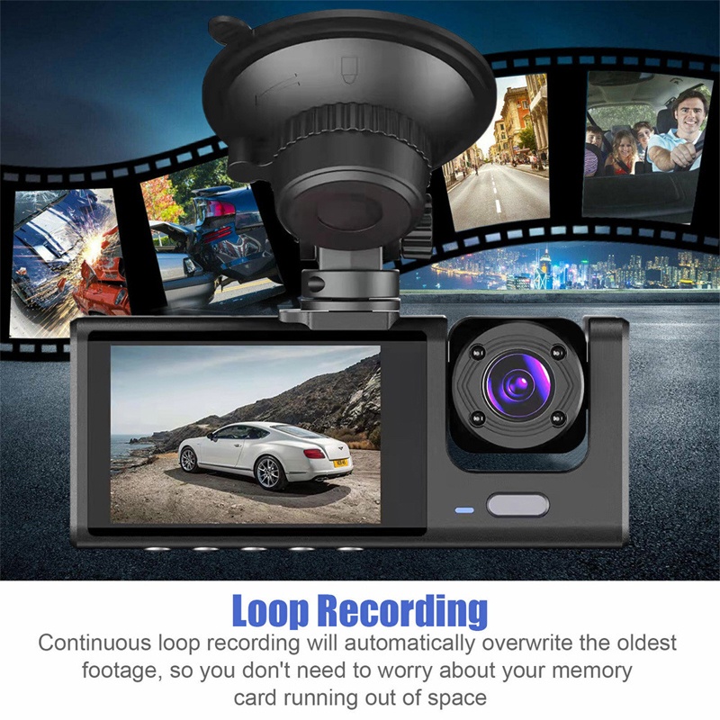 Camera Ghi Hình 24H 3 Kênh 2 inch hd 1080p Với Tầm Nhìn Ban Đêm Và Phía Trước