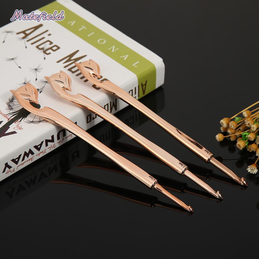 Bộ 8 Kim Đan Móc Len Hình Cáo Vàng diy