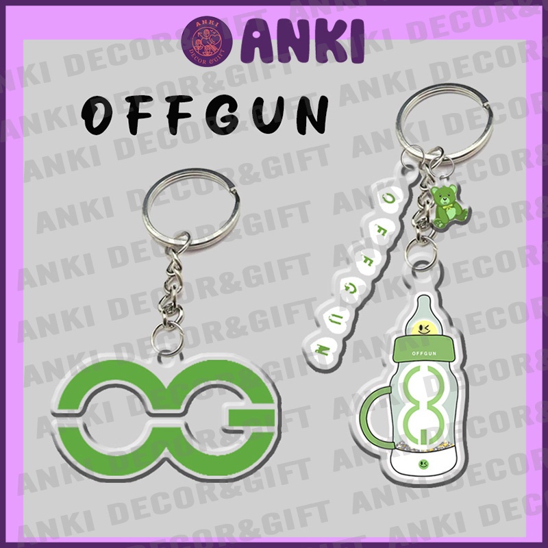Móc khoá standee Off-Gun, Offgun keychain, móc khoá lightstick Off-gun, móc khoá lưu niệm quà tặng, móc khoá sưu tầm