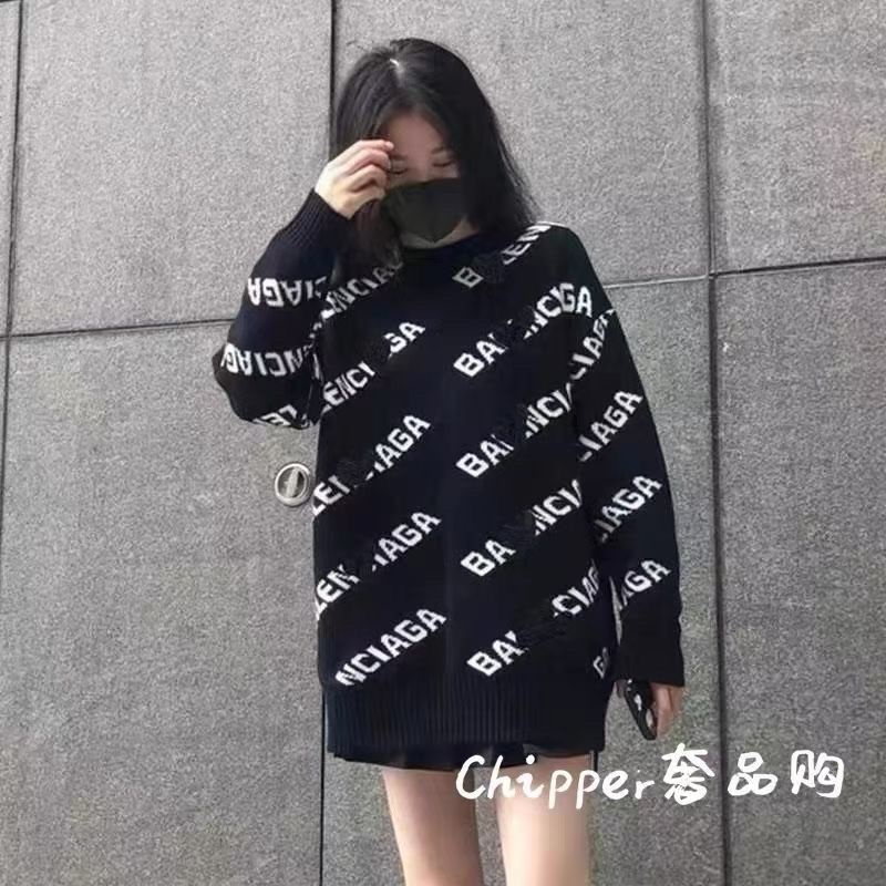 Áo Len Dáng Rộng In Chữ paris Thời Trang Thu Đông Kiểu Mới 23