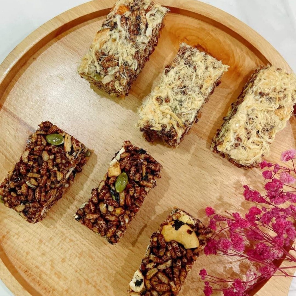 Bánh gạo lứt chà bông, thanh gạo lứt vị chà bông 500Gr - ăn kiêng, giảm cân, healthy