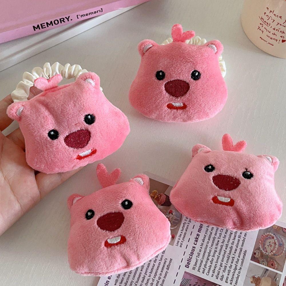 Shanhai Kẹp Tóc Hình Búp Bê Nhồi Bông Màu Hồng Ngọt Ngào Cho Nữ