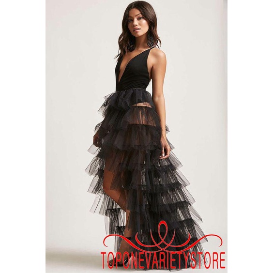 Topone Chân Váy Voan Lưới Xòe Thắt Dây Thời Trang Dành Cho Nữ