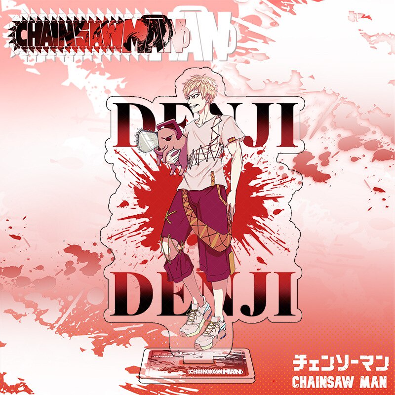 Mô hình Standee Manga Anime Chainsaw Man Denji Pochita Power Angel Makima để bàn tượng nhựa acrylic trong suốt