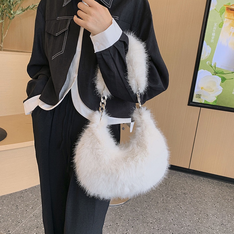 Túi Đeo Chéo Phủ Lông Thời Trang Thu Đông 2023 Dễ Thương Cho Nữ