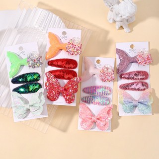 Set 4 kẹp tóc nhiều kiểu dáng xinh xắn cho bé gái