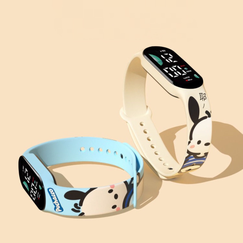 Sanrio Kuromi Phim Hoạt Hình Đồng Hồ Điện Tử Trường Tiểu Học Dễ Thương Trẻ Em Hoạt Hình In Hình LED Đồng Hồ Thể Thao