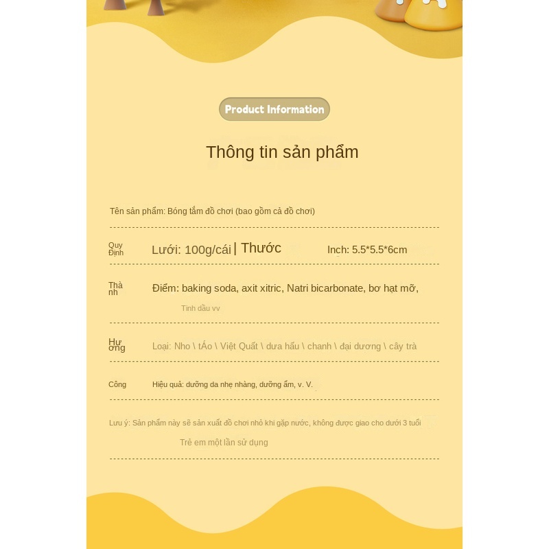 Bóng Tắm Thổi Bong Bóng Tinh Dầu Thơm Dành Cho Trẻ Em