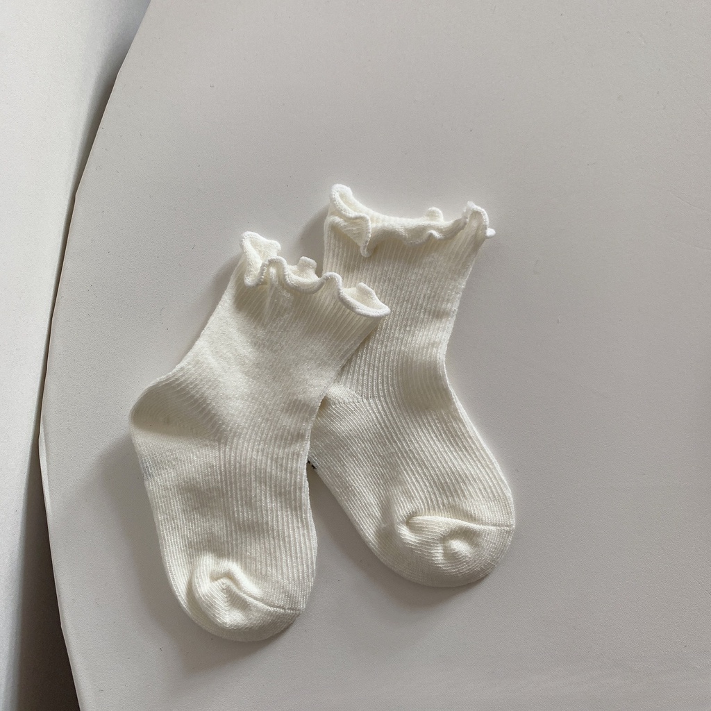 Vớ cotton Mỏng Màu Trơn Kiểu Công Chúa Dành Cho Bé Gái 1-5 Tuổi