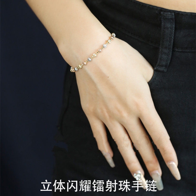 Vòng Đeo Tay Ba Màu Mạ Vàng 18k Phong Cách Mới Có Thể Điều Chỉnh haobing boutiqu