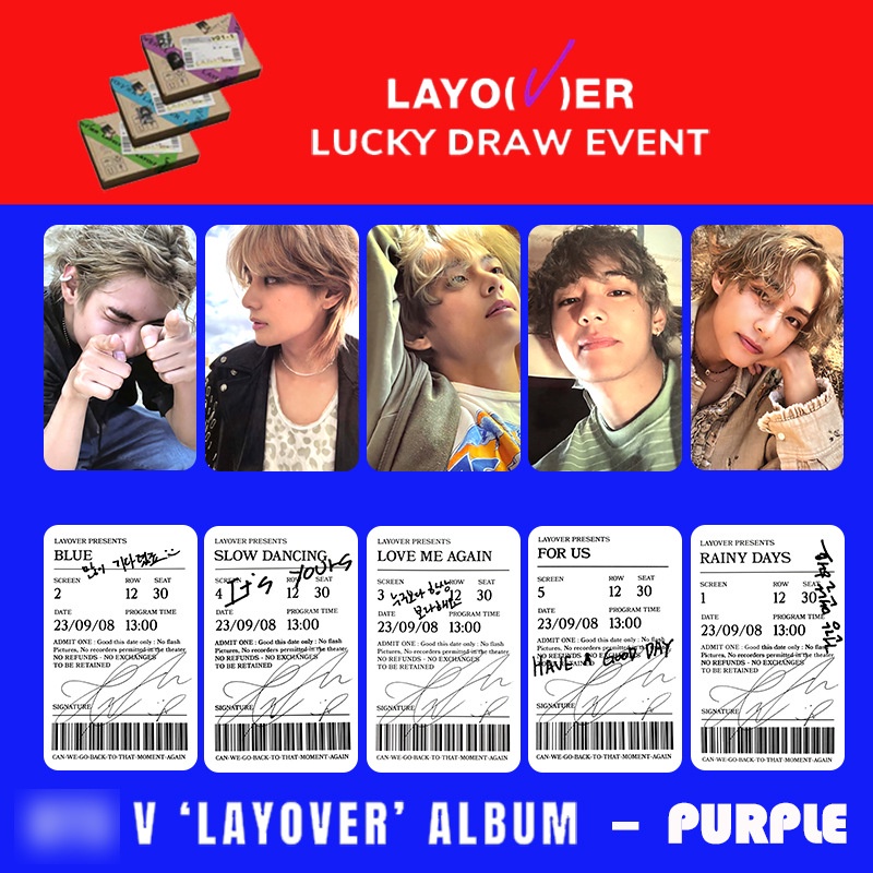 5 Cái / bộ V Album Layover Photocards XANH CHO US Solo LOMO Cards Kim Taehyung BT-S Kpop Bưu Thiếp Bộ Sưu Tập Vận Chuyển Nhanh YM