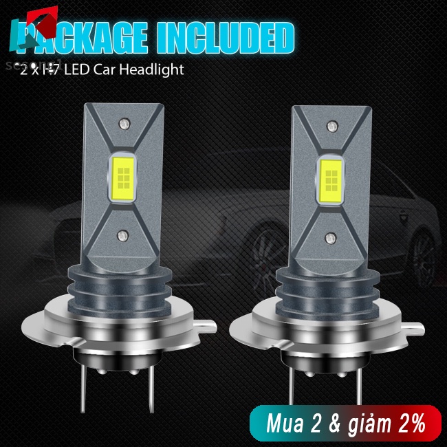 Sesong Bộ 2 Đèn Pha led h7 160w 20000lm 6000k Ánh Sáng Trắng Siêu Sáng Cho Xe Hơi
