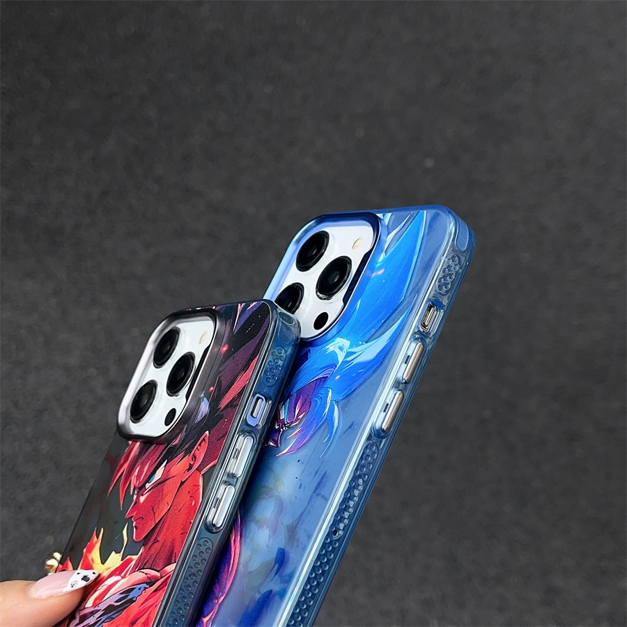 Ốp Điện Thoại Cứng Mạ Điện Họa Tiết Hoạt Hình dragon ball goku Cho iPhone15 pro max iphone 14 pro max iphone 13 pro max iphone 12 pro max